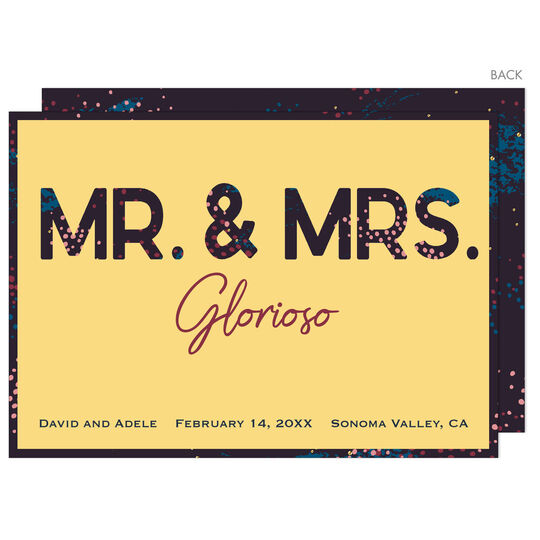 Gold Mr and Mrs Wedding Announcements